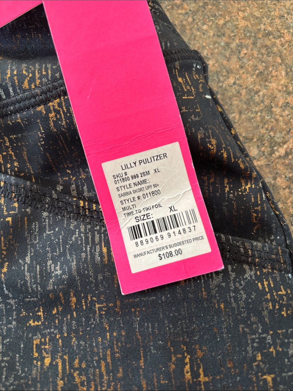Lilly Pulitzer Black Metallic Sabbia Skort-XL - Picture 6 of 13